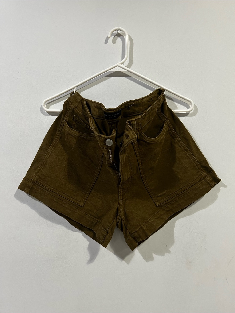 Banana Republic Olive High-Waist Utility Shorts
